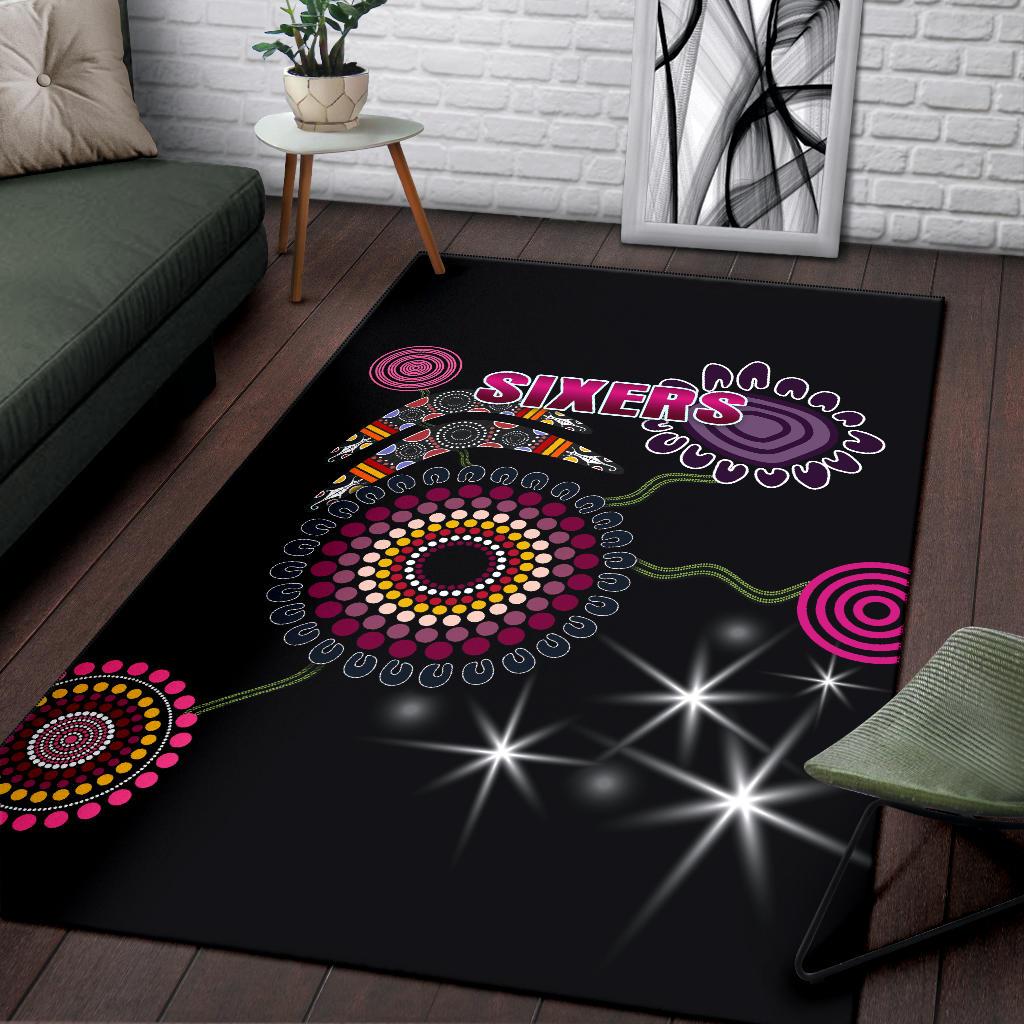 Sydney Area Rug Sixers Indigenous - Black - Vibe Hoodie Shop