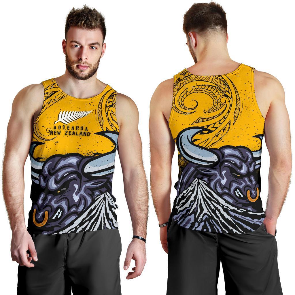 New Zealand Maori Men Tank Top Taranaki Bull - Vibe Hoodie Shop