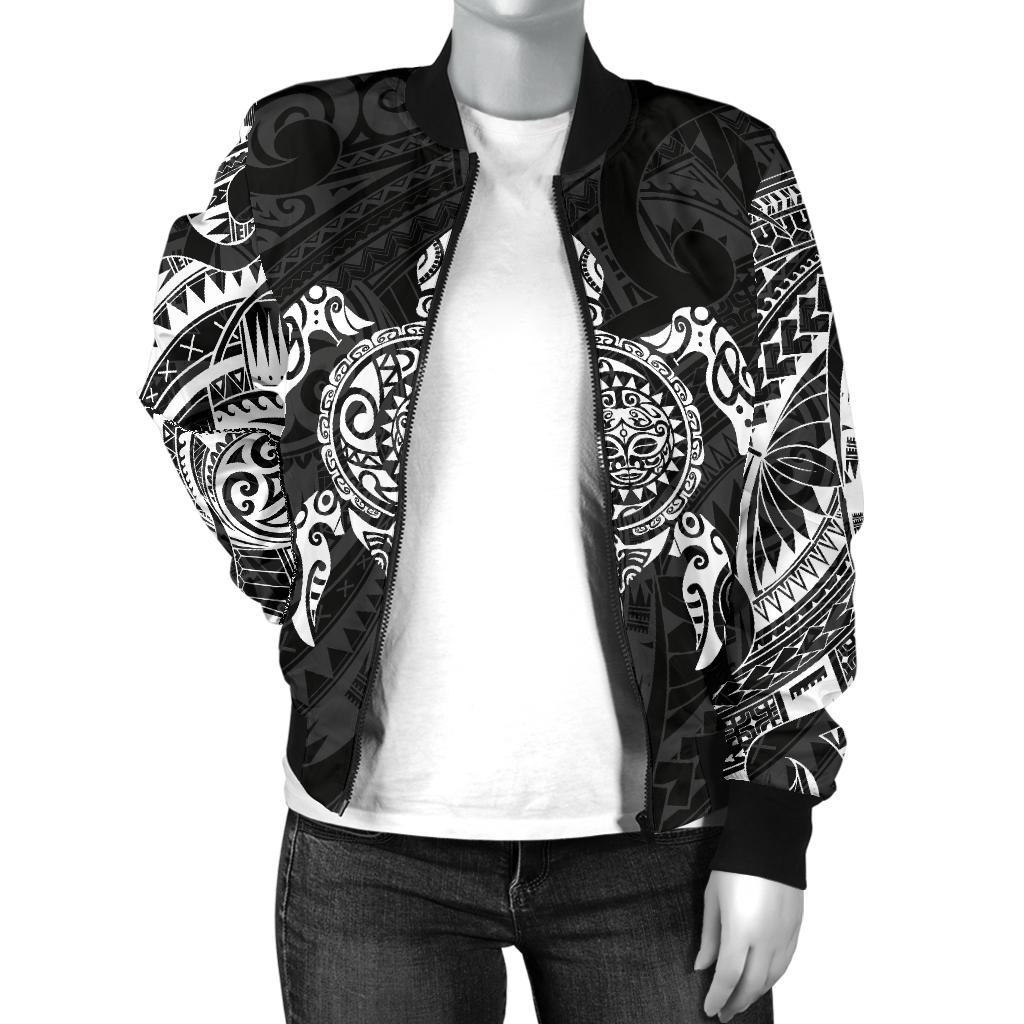 New Zealand Women Bomber Jacket, Maori Turtle Tattoo Golf Shirts - White - Vibe Hoodie Shop