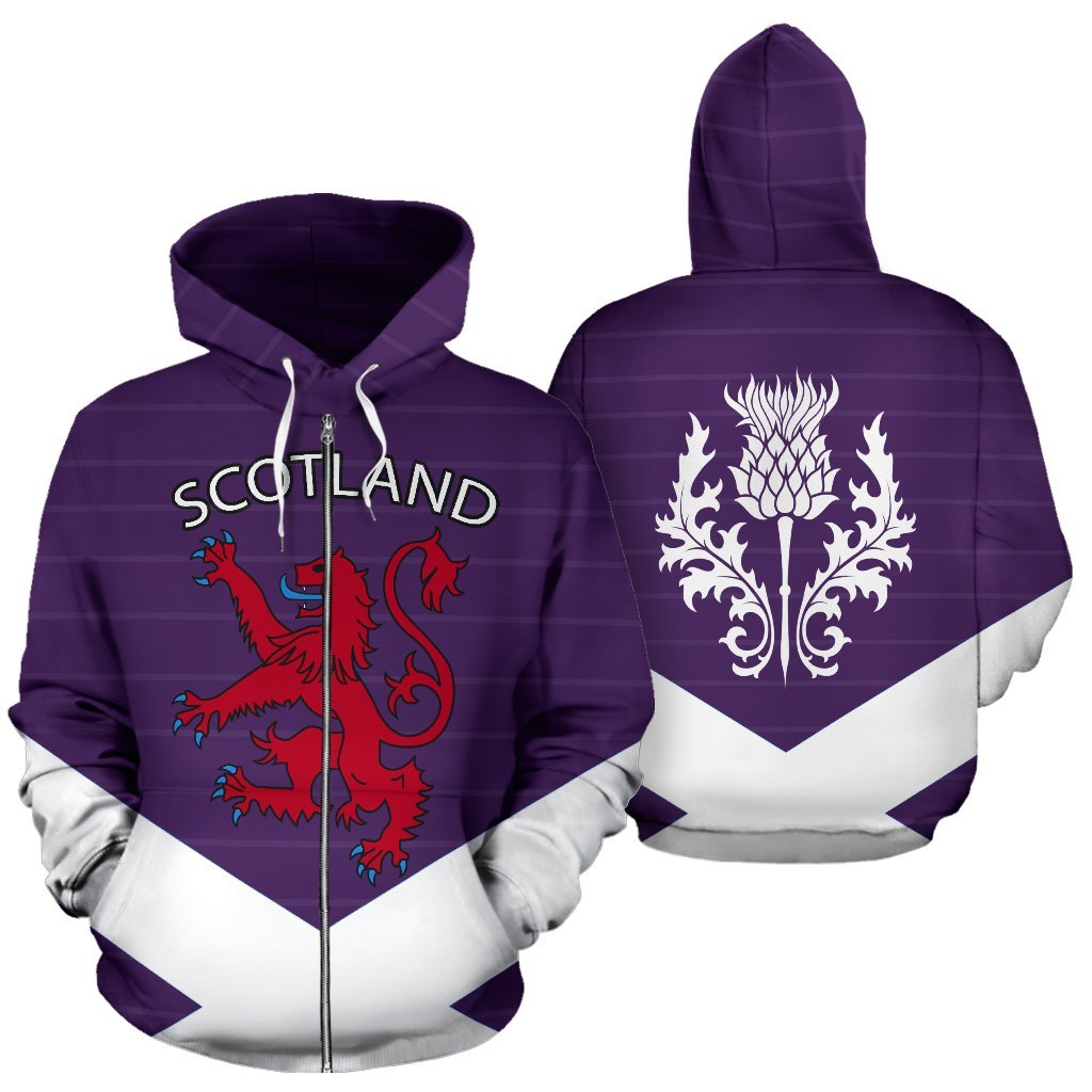 Scotland Hoodie Thistle And Lion Zip - Up - Vibe Hoodie Shop