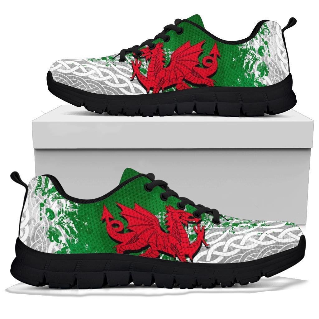 Wales Celtic Sneakers - Grunge Dragon - Vibe Hoodie Shop