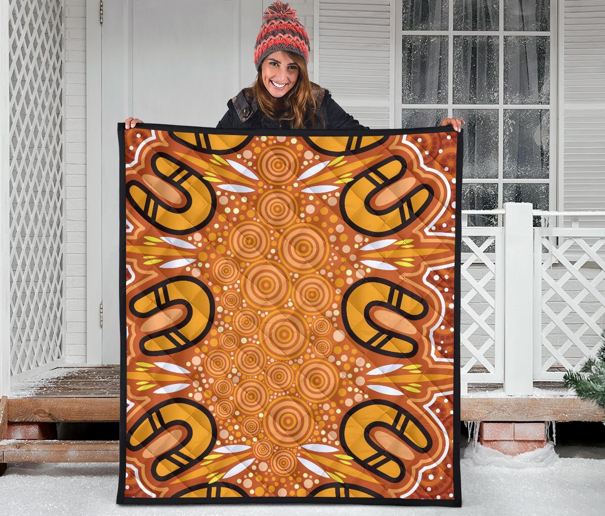 Aboriginal Premium Quilt - Indigenous Art Patterns Ver03 - Vibe Hoodie Shop