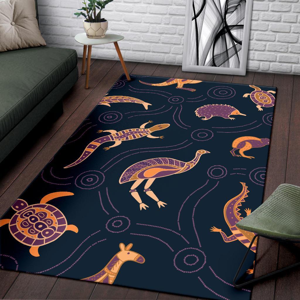 Area Rug - Indigenous Animals Patterns - Vibe Hoodie Shop