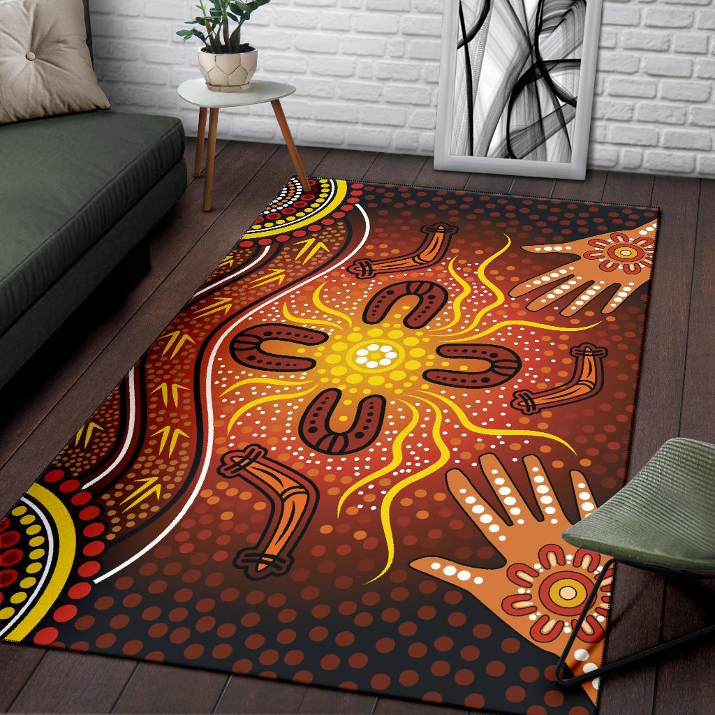 Aboriginal Area Rug - Indigenous Patterns Ver10 - Vibe Hoodie Shop