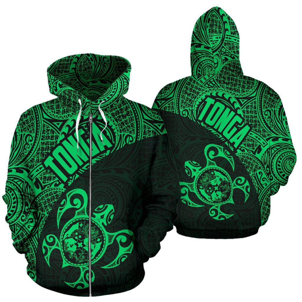 Zip Up Hoodie Tonga Coat Of Arms Turtle Polynesian Pattern 04 - Vibe Hoodie Shop