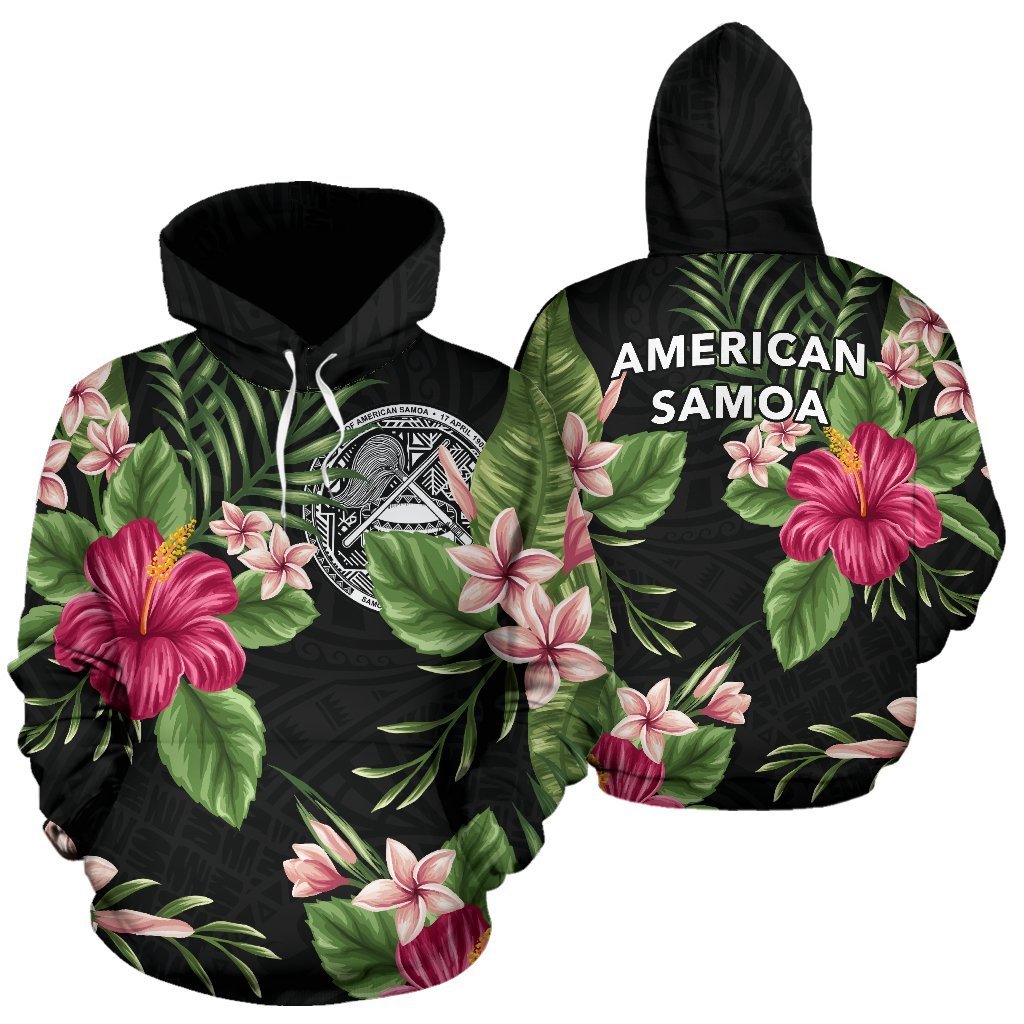 American Samoa Hoodie Coat Of Arms Hibiscus - Vibe Hoodie Shop