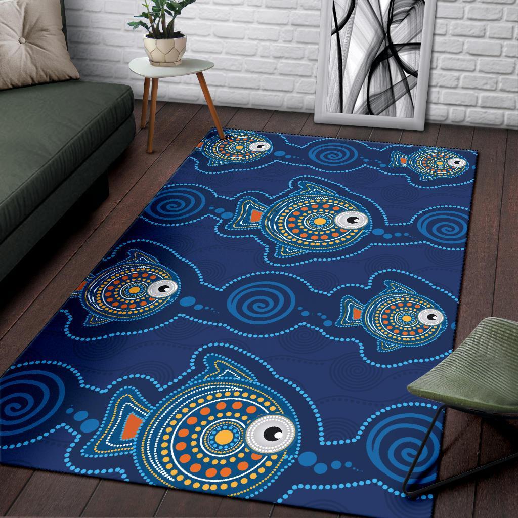 Aboriginal Area Rug - Indigenous Turtle Patterns - Vibe Hoodie Shop