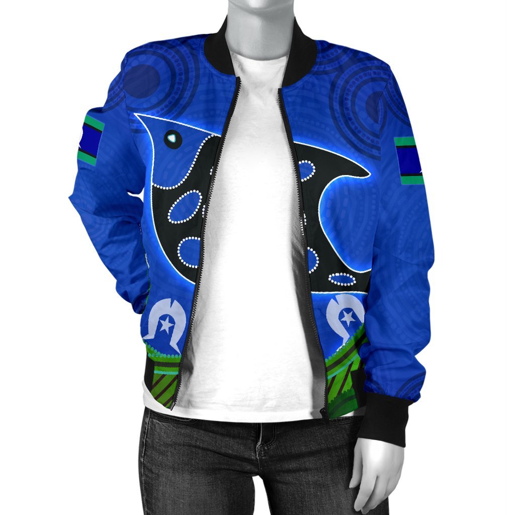 Women's Bomber Jacket - Torres Strait Dot Patterns - Vibe Hoodie Shop