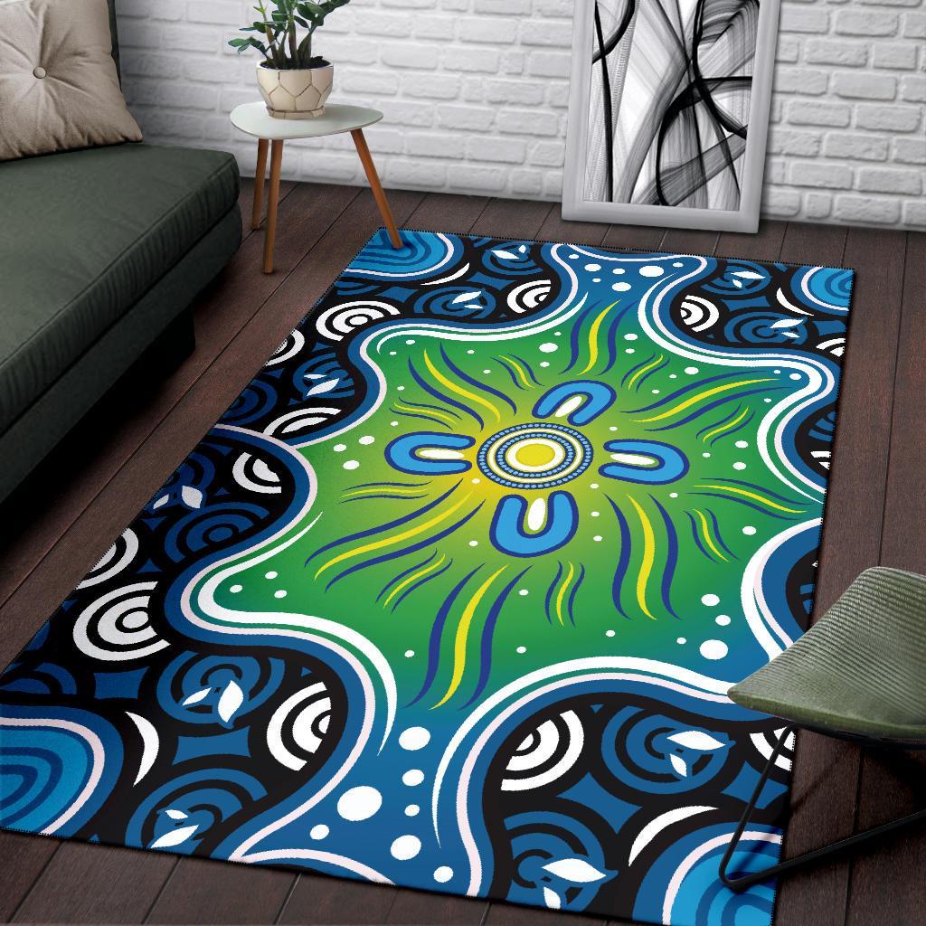 Aboriginal Area Rug - Indegenous Dot Painting Art - Vibe Hoodie Shop