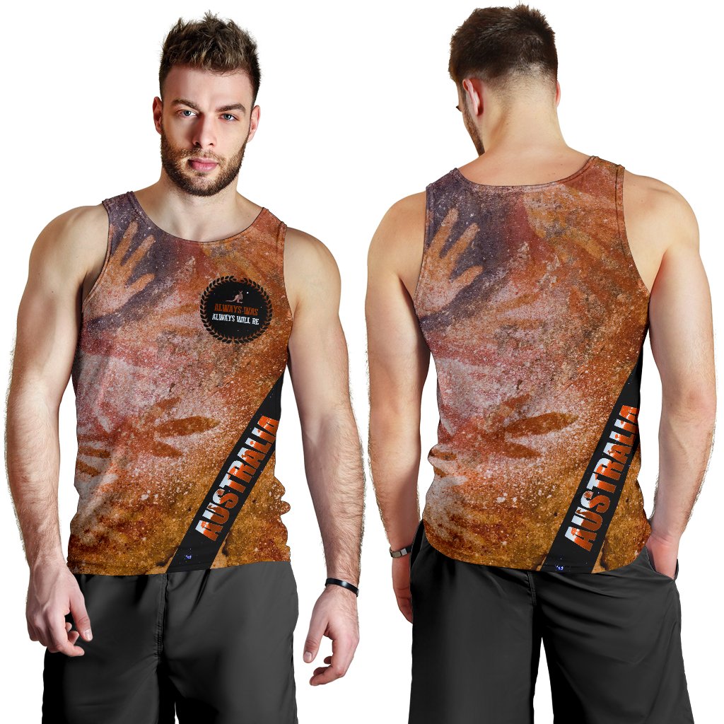 Men's Tank Top - Handprint with Kangaroo Logo - Vibe Hoodie Shop