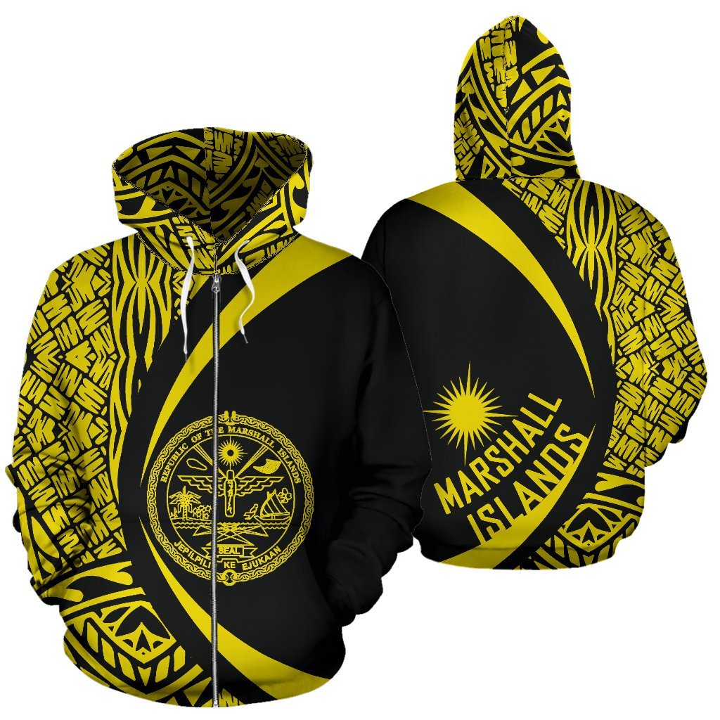 Marshall Islands Polynesian Zip - Up Hoodie - Circle Style 05 - Vibe Hoodie Shop