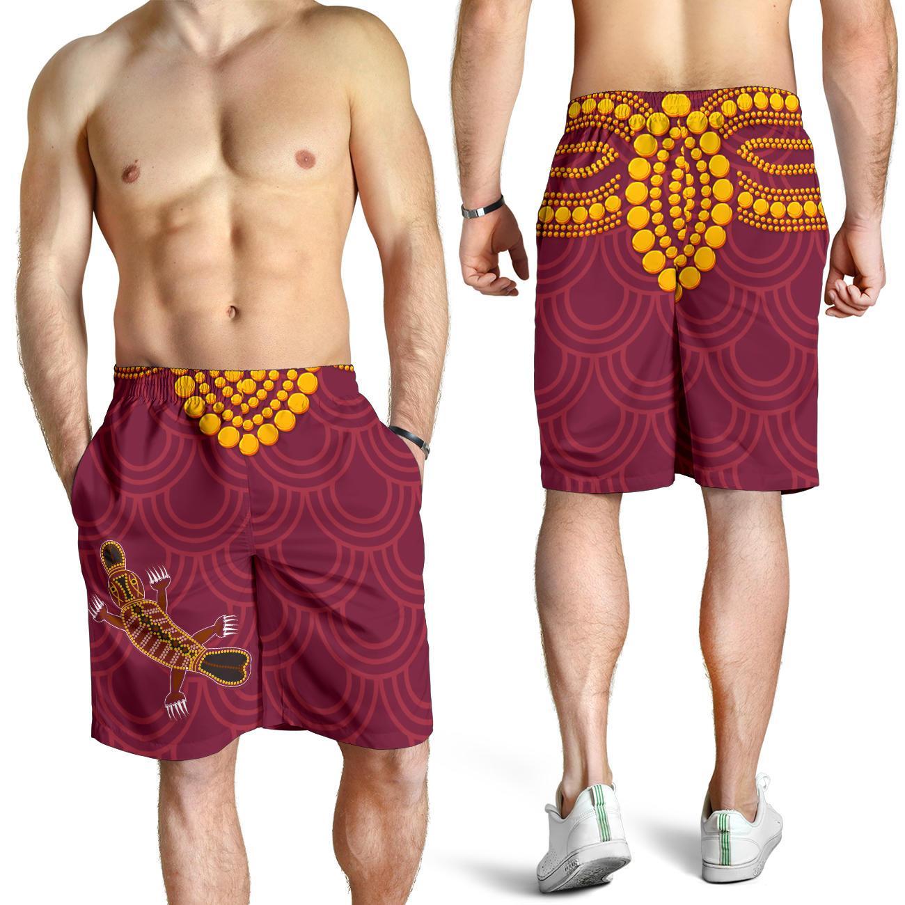 Aboriginal All Over Print Men's Shorts - Aboriginal Platypus - Vibe Hoodie Shop