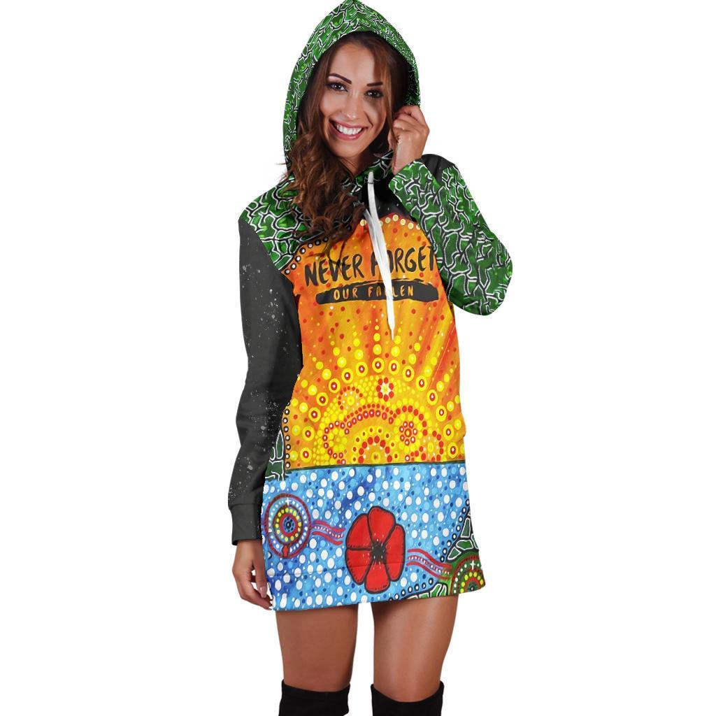 ANZAC Day Hoodie Dress - Lest We Forget Poppy - Vibe Hoodie Shop