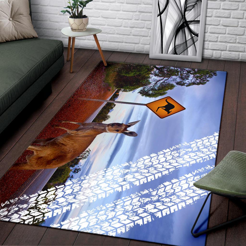 Area Rug - Kangaroo Rug Sign Landscape Art - Vibe Hoodie Shop