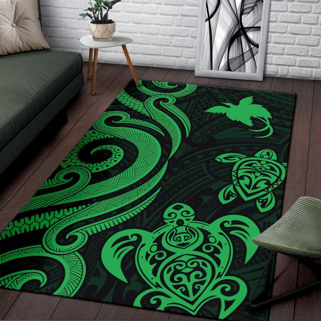 Papua New Guinea Area Rug - Green Tentacle Turtle - Vibe Hoodie Shop