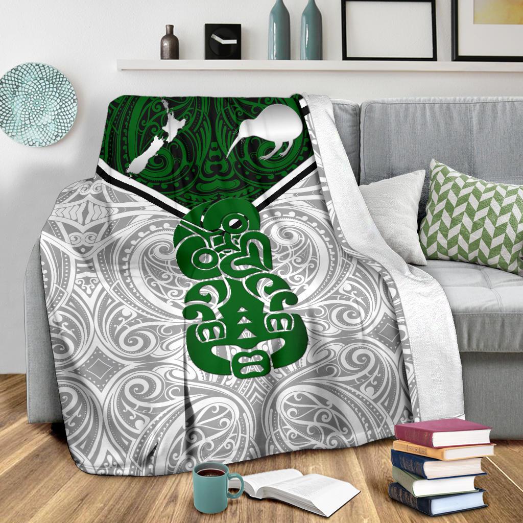 New Zealand Maori Rugby Premium Blanket Pride Version - White - Vibe Hoodie Shop