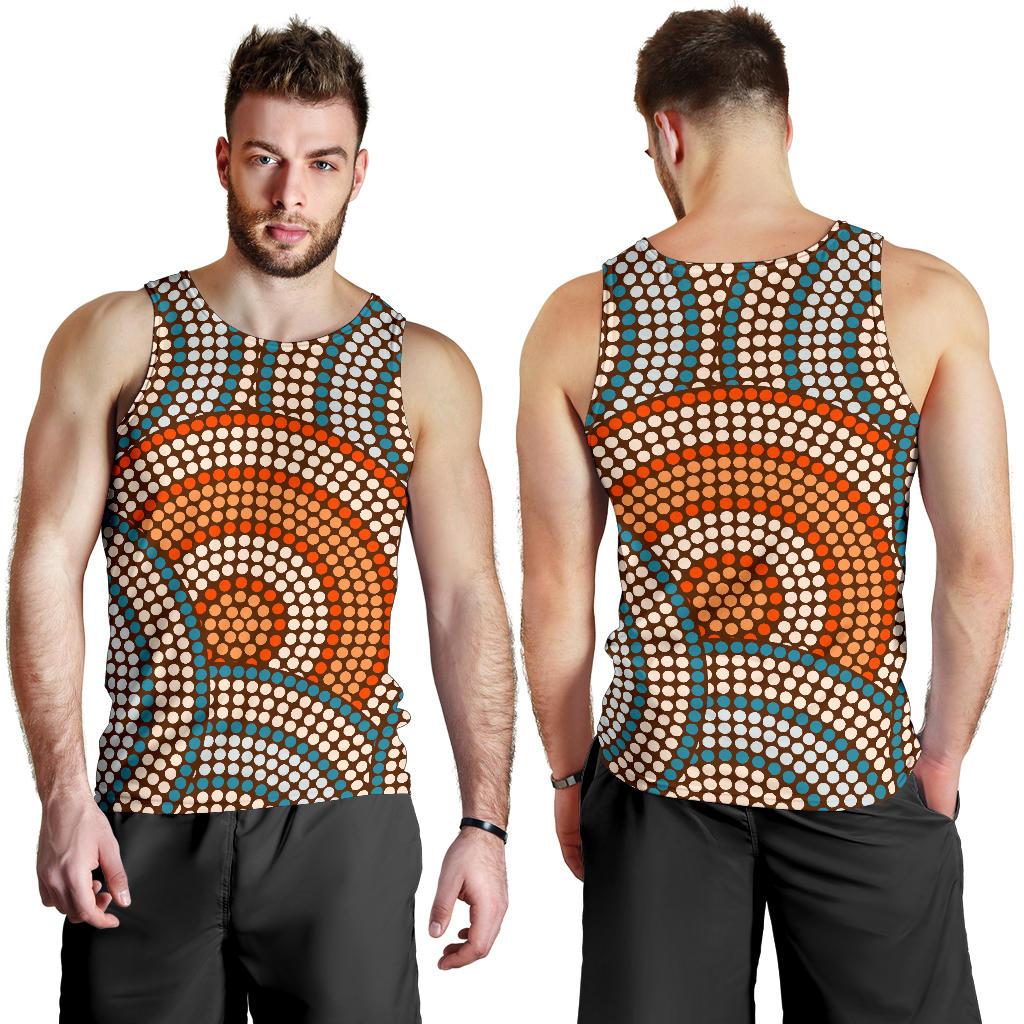 Men Tank Top - Aboriginal Dot Painting Mens Tank Ver07 - Vibe Hoodie Shop