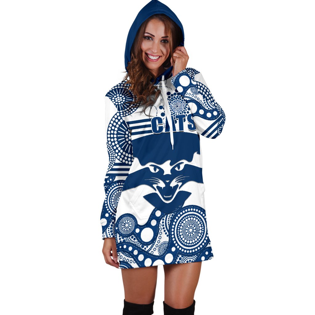 Cats Hoodie Dress Geelong Indigenous - Vibe Hoodie Shop