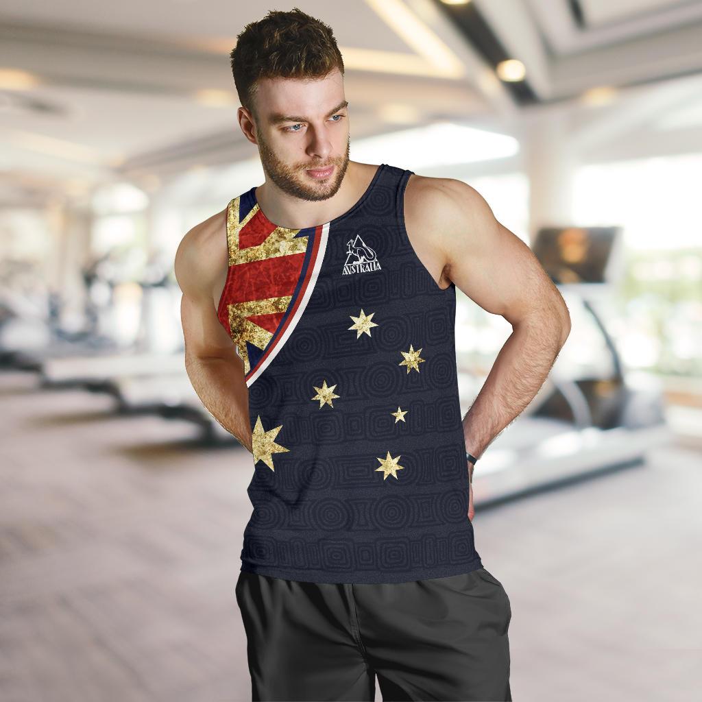 Men Tank Top - Aus Flag Mens Tank Vintage Kangaroo Symbol - Vibe Hoodie Shop