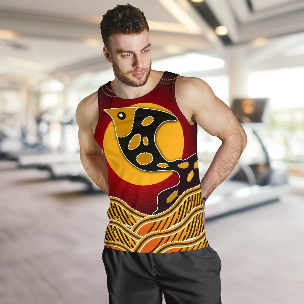 Men's Tank Tops - Aboriginal Dot Patterns Fish - Vibe Hoodie Shop