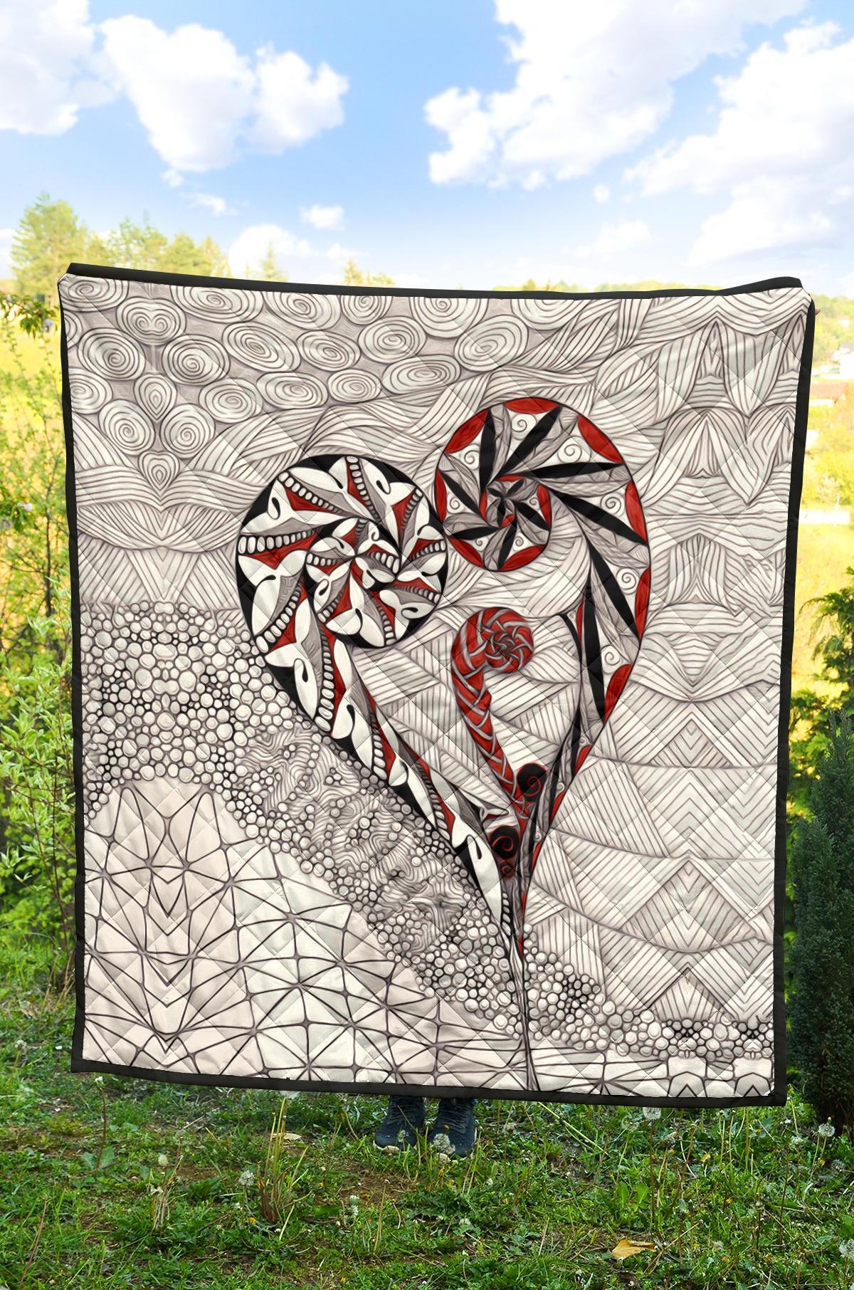 New Zealand Quilt, Koru Aroha Maori Premium Quilt - Vibe Hoodie Shop