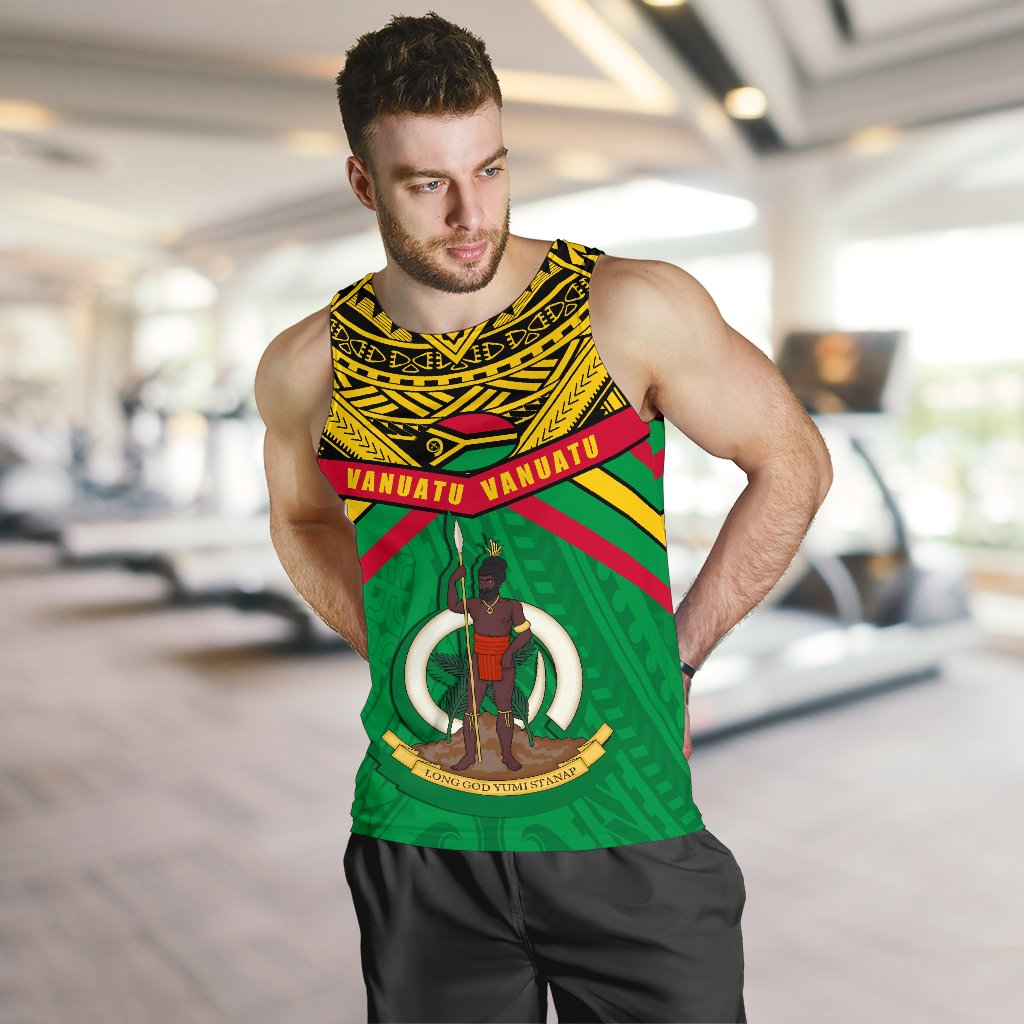 Vanuatu Men Tank Top Simple Coat Of Arms Rugby - Vibe Hoodie Shop