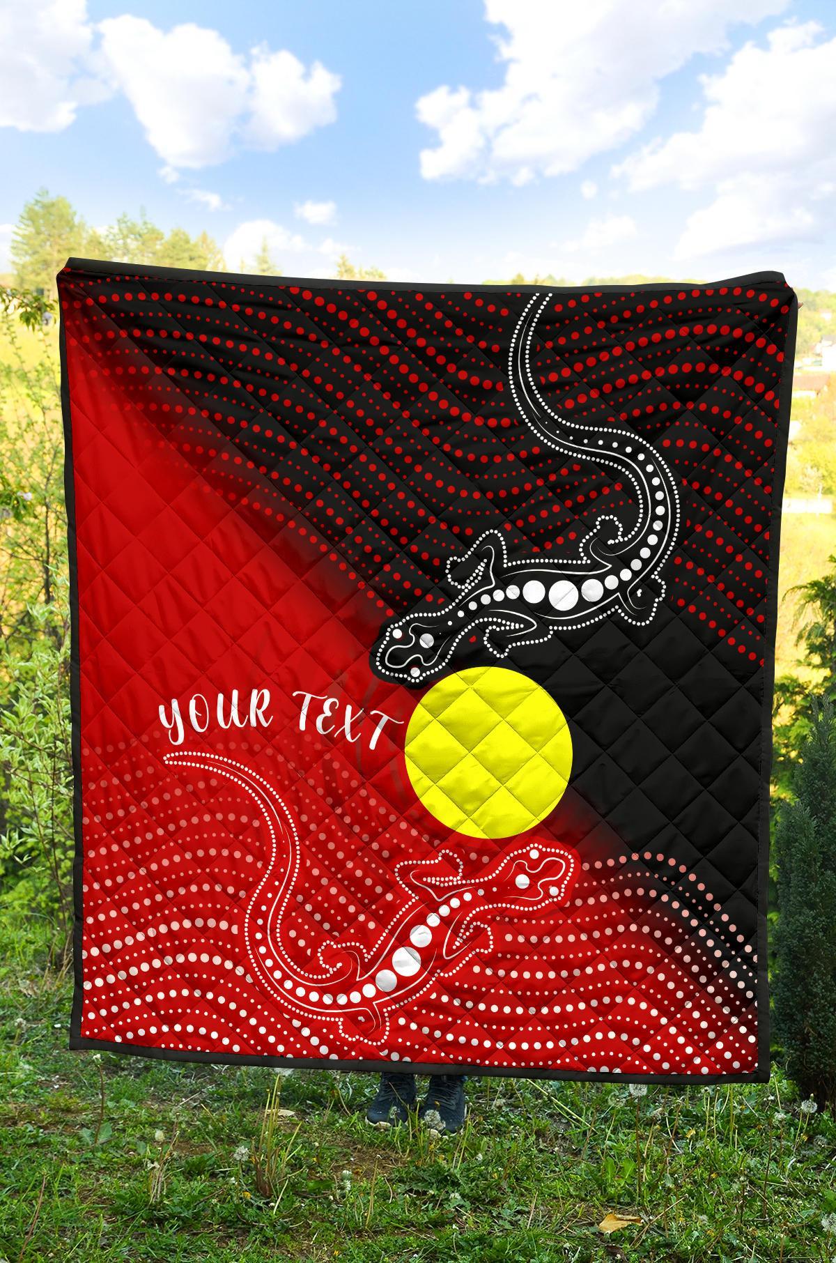 Custom Aboriginal Premium Quilt - Two Indigenous Lizard - Vibe Hoodie Shop