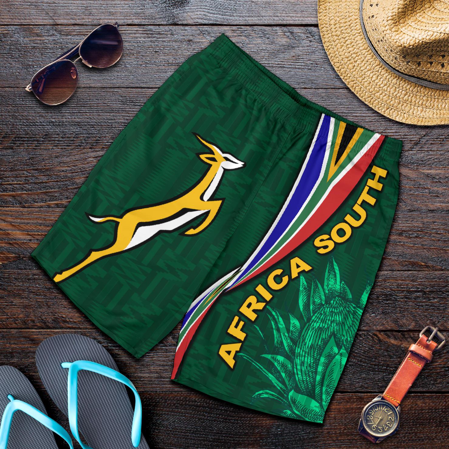 South Africa Men Shorts Springboks Rugby Be Unique - Green - Vibe Hoodie Shop