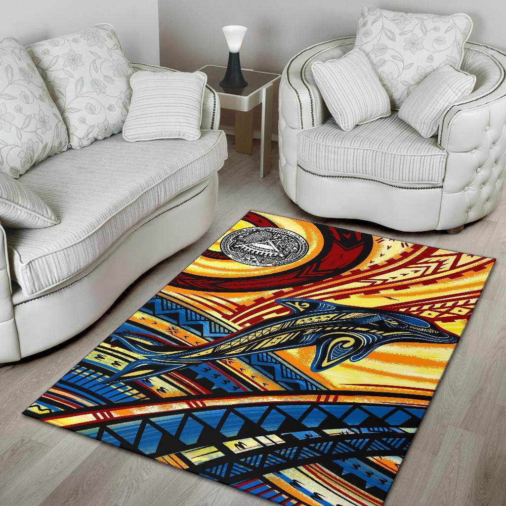 American Samoa Area Rug - Dolphin Surfing - Vibe Hoodie Shop