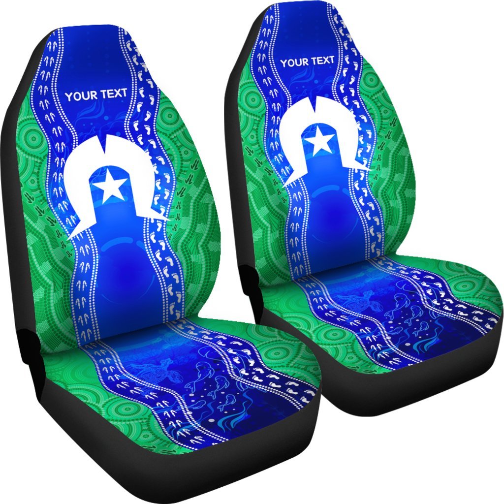 Custom Torres Strait Islanders Car Seat Covers - Torres Symbol With Aboriginal Patterns - Vibe Hoodie Shop