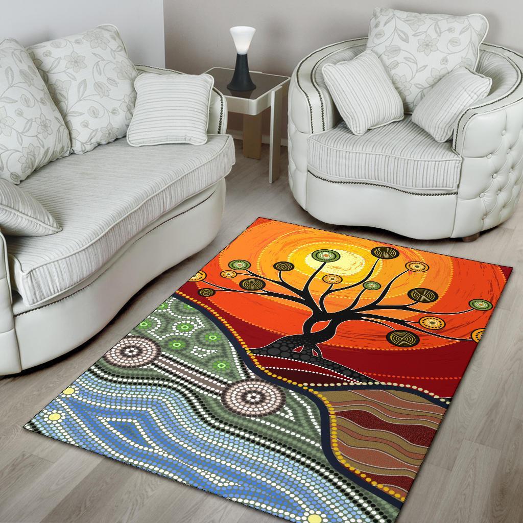 Area Rug - Australian Aboriginal Tree - Vibe Hoodie Shop