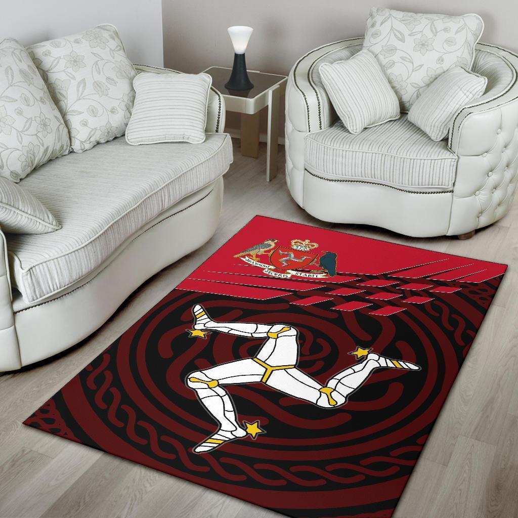 Isle Of Man Area Rug - Isle Of Man Symbol With Celtic Patterns - Vibe Hoodie Shop