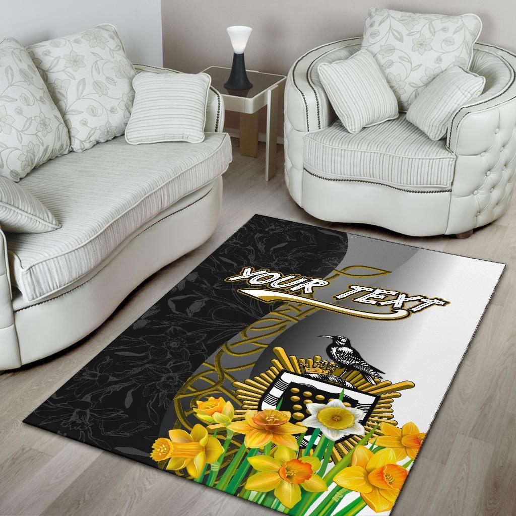 Cornwall Celtic Custom Personalised Area Rug - Daffodil With Seal - Vibe Hoodie Shop