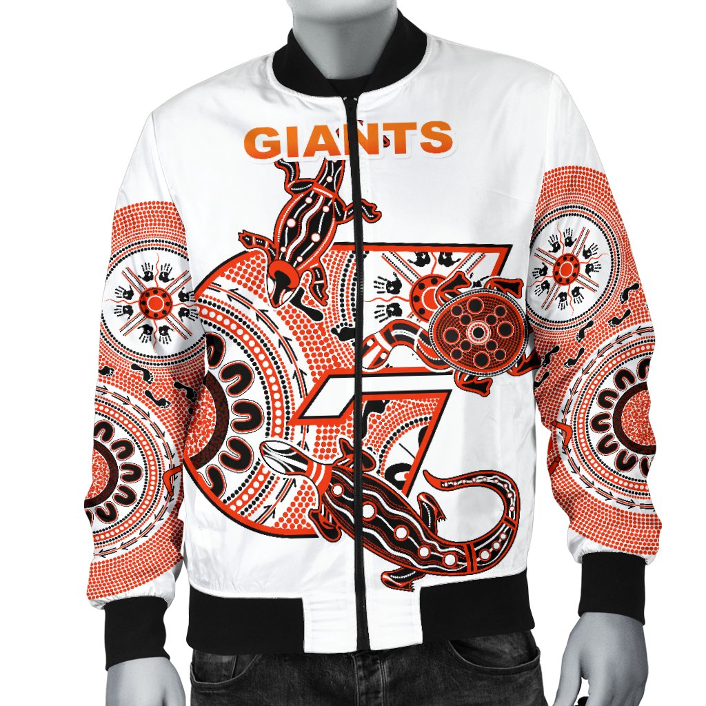 GWS Giants Men's Bomber Jacket Simple Indigenous - Vibe Hoodie Shop