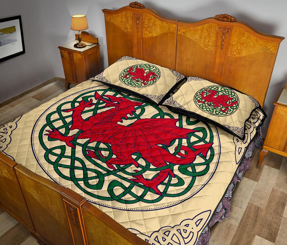 Wales Quilt Bed Set - Welsh Dragon Quilt Bed 04 - Vibe Hoodie Shop