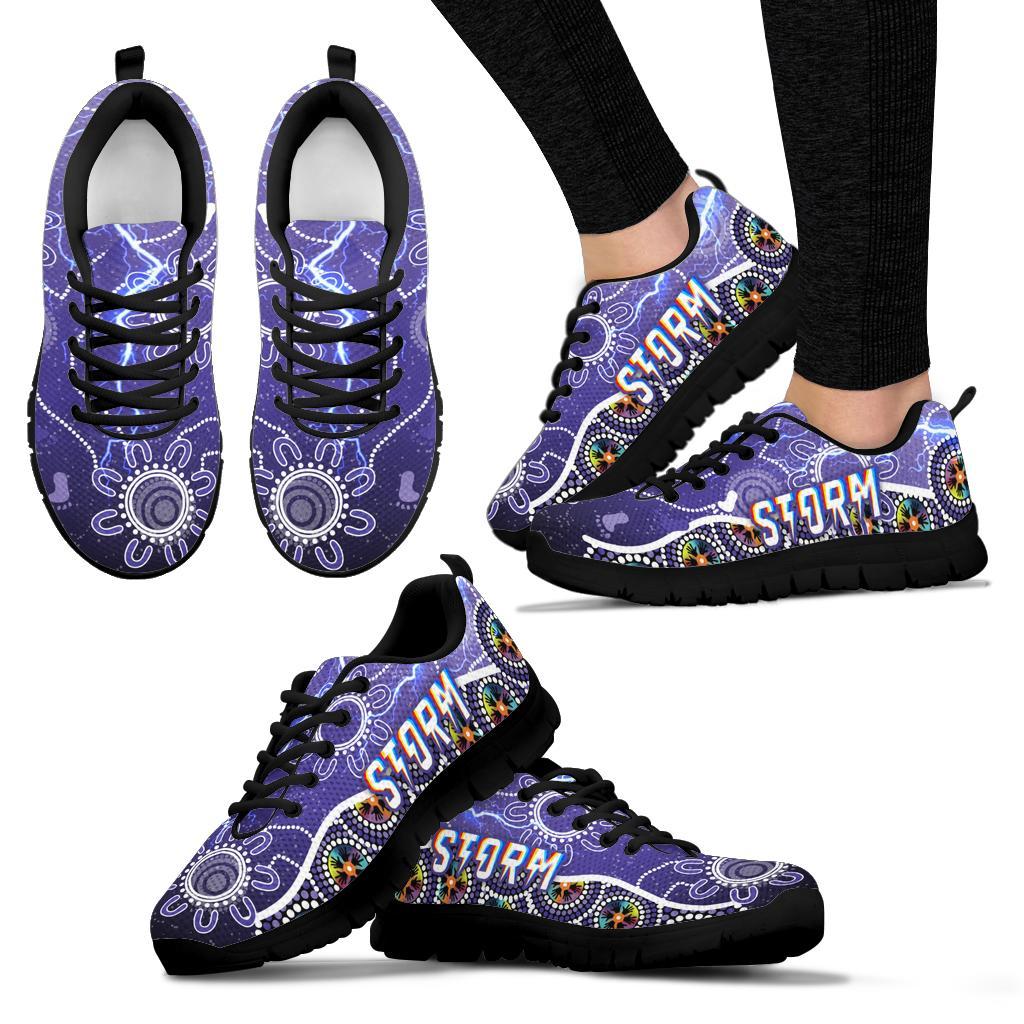 Melbourne Storm Sneakers Unique Indigenous - Vibe Hoodie Shop