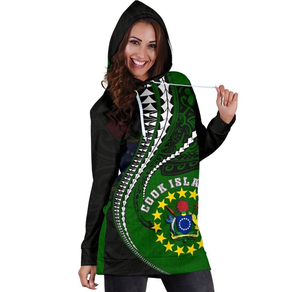 Cook Islands Women's Hoodie Dress Kanaloa Tatau Gen Ck - Vibe Hoodie Shop