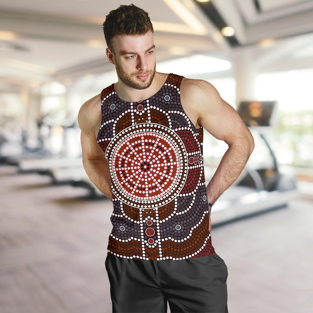 Men Tank Top - Aboriginal Dot Painting Mens Tank Ver03 - Vibe Hoodie Shop