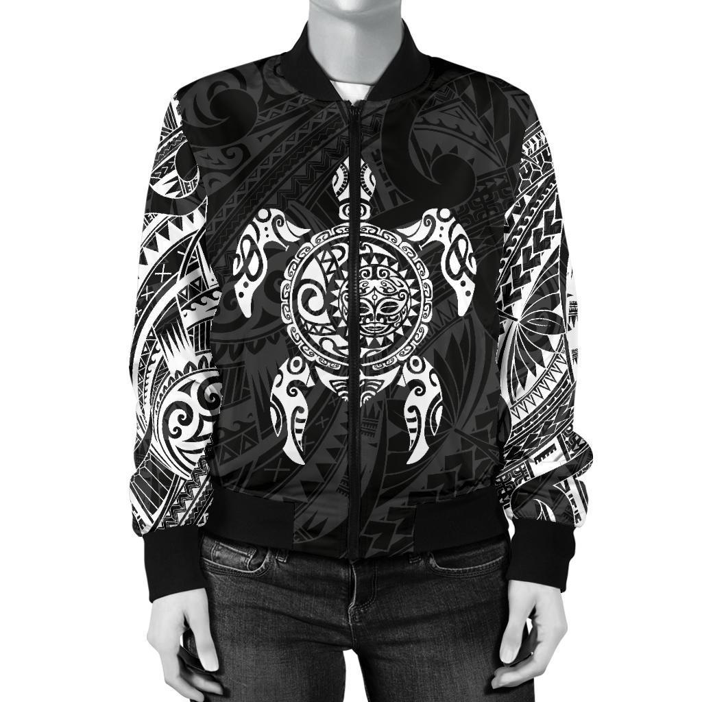 New Zealand Women Bomber Jacket, Maori Turtle Tattoo Golf Shirts - White - Vibe Hoodie Shop