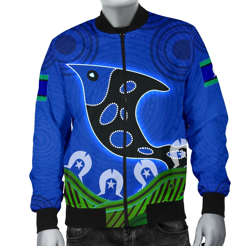 Men's Bomber Jacket - Torres Strait Dot Patterns - Vibe Hoodie Shop