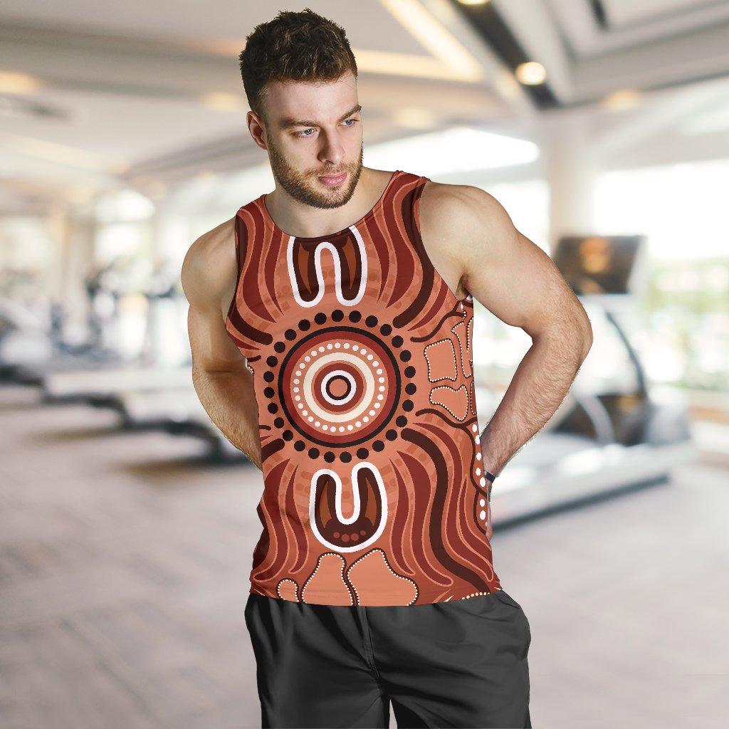 Aboriginal Men's Tank Top - Indigenous Art Patterns Ver02 - Vibe Hoodie Shop