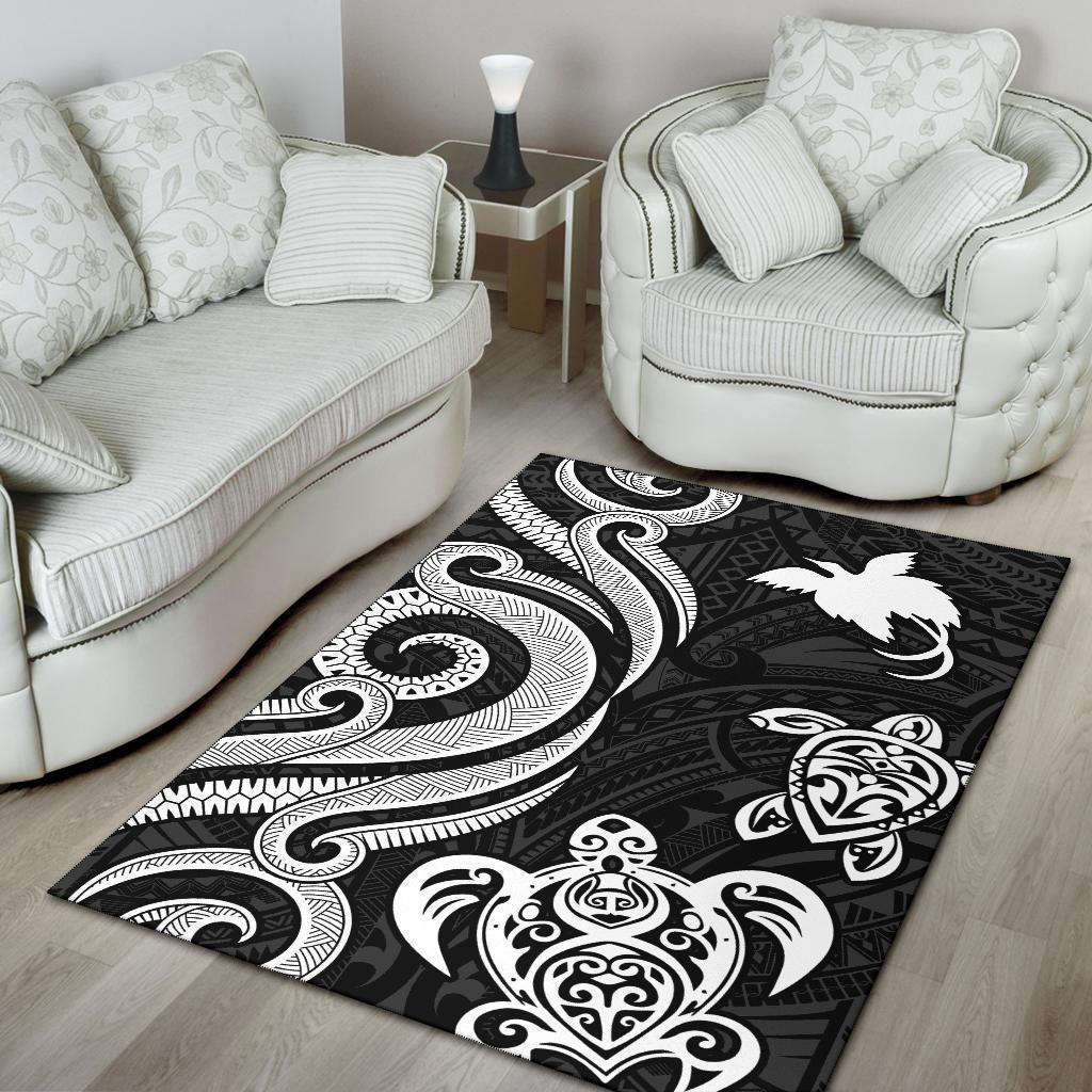 Papua New Guinea Area Rug - White Tentacle Turtle - Vibe Hoodie Shop
