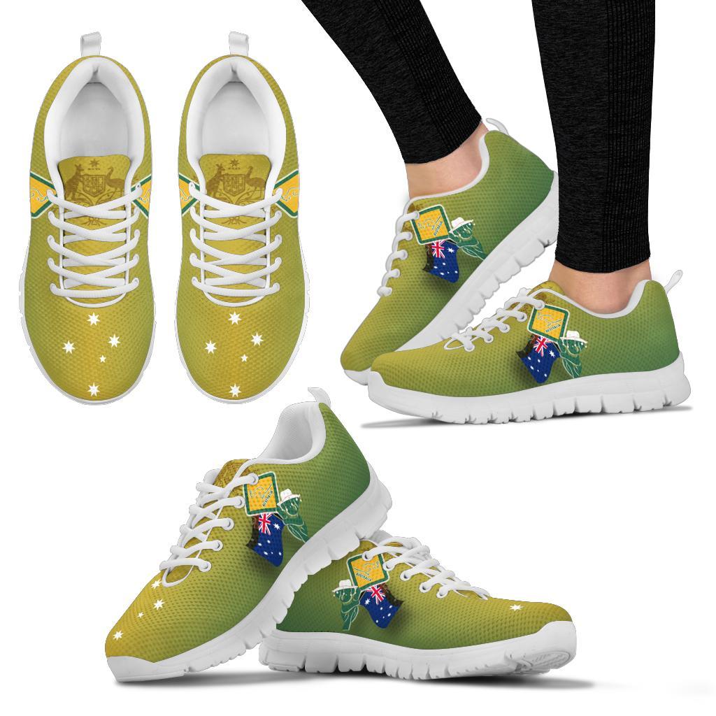 Sneakers - Aus Flag and Coat Of Arms Shoes Kangaroo and Koala Sign - Vibe Hoodie Shop