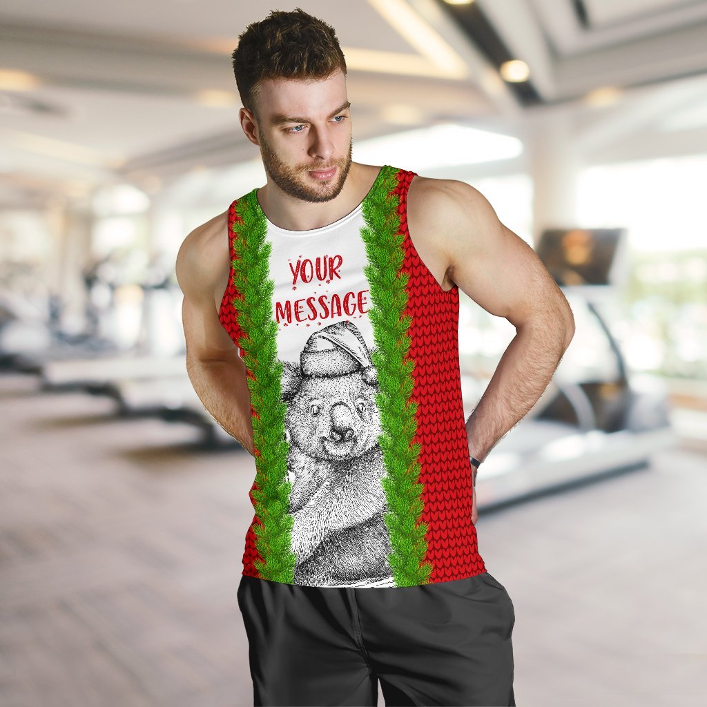 Custom Australia Christmas Men's Tank Top - Merry Christmas Koala - Vibe Hoodie Shop