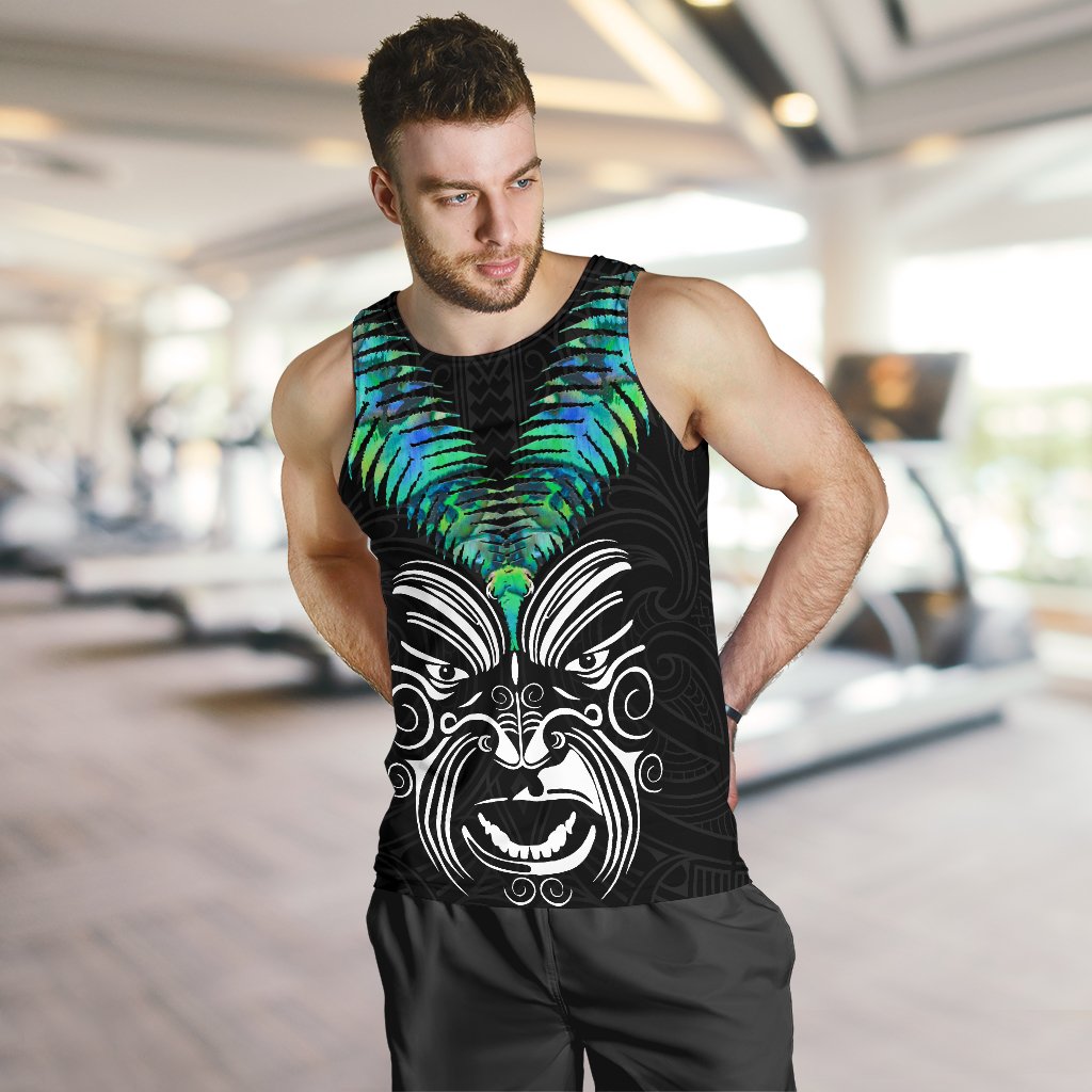 New Zealand Maori Moko Men's Tank Top Paua Shell - Vibe Hoodie Shop