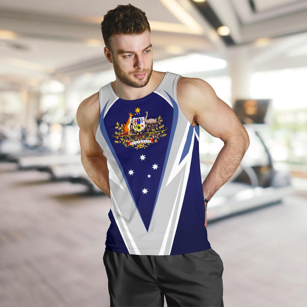 Men Tank Top - Australian Coat Of Arms Mens Tank Southern Cross Australia - Vibe Hoodie Shop