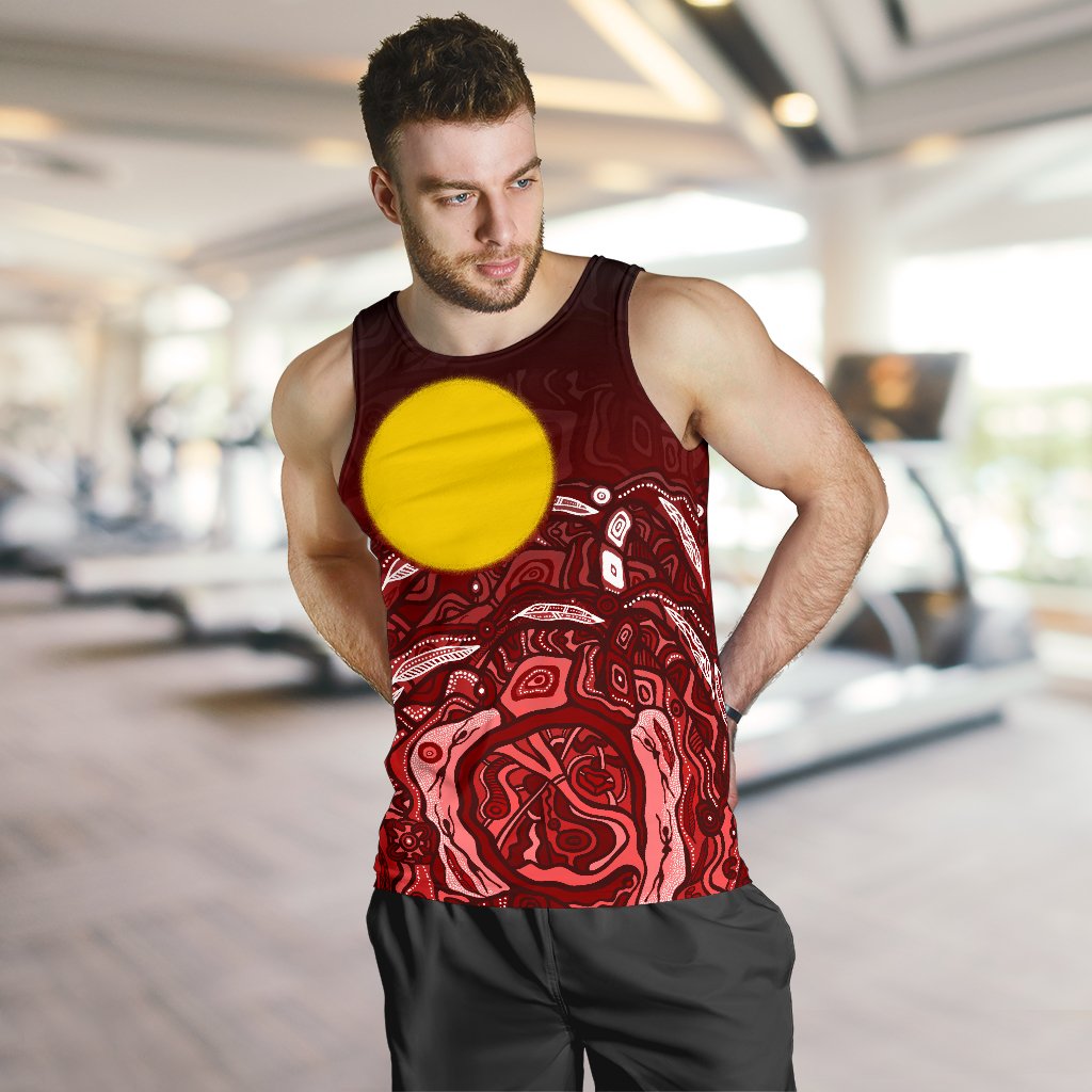 Aboriginal Men's Tank Top - Red Landscape - Vibe Hoodie Shop