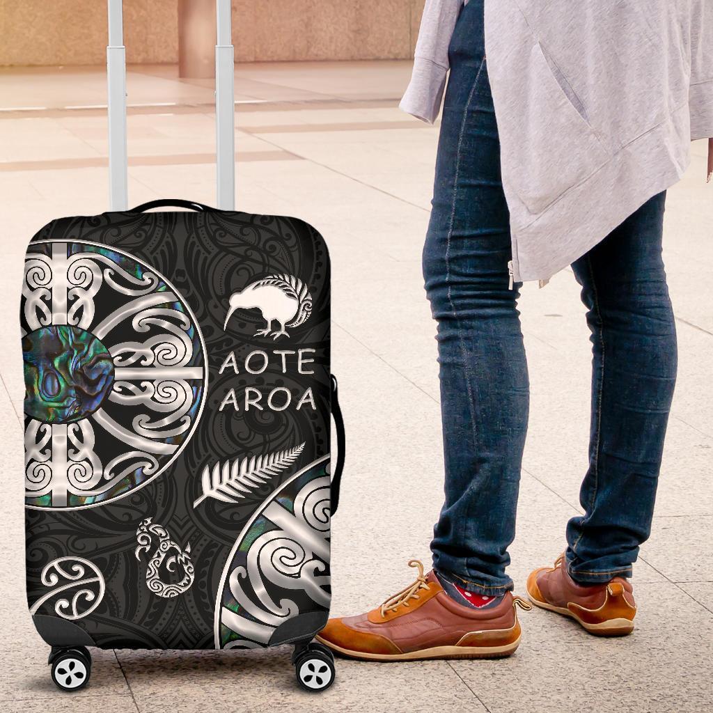 New Zealand Aotearoa Luggage Covers, Maori Mangopare Paua Shell - Vibe Hoodie Shop