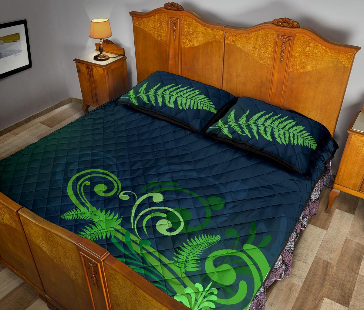 Quilt Bed Set New Zealand Silver Fern Green - Vibe Hoodie Shop