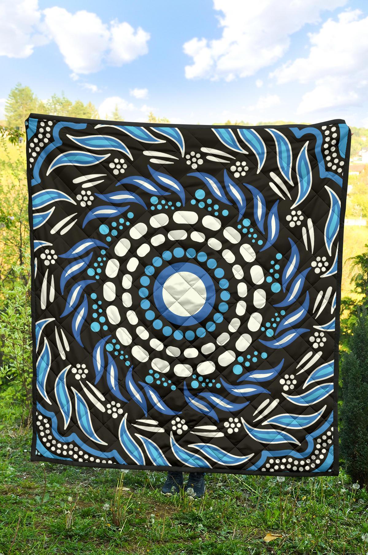 Aboriginal Premium Quilt - Indegenous Dot Painting Art - Vibe Hoodie Shop
